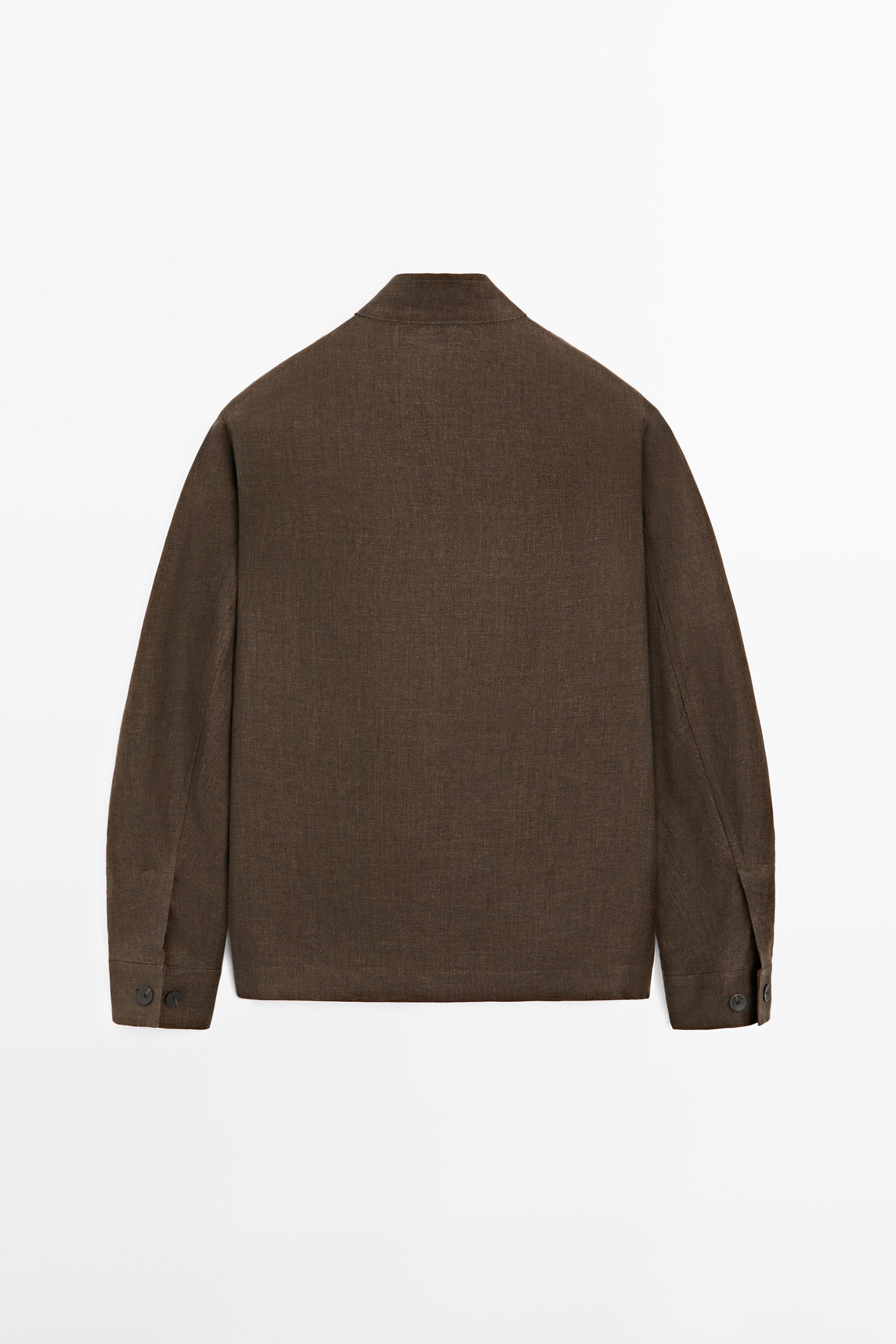 Total look faded linen overshirt